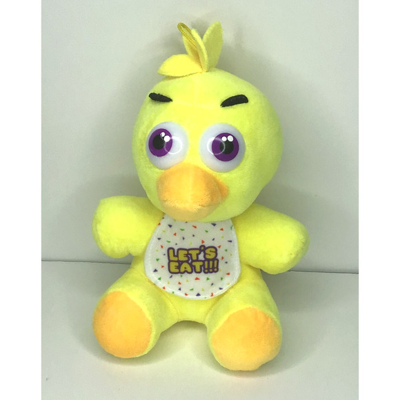 Five Nights At Freddy’s Chica Yellow Plush 11” Chicken Duck “Let's Eat” Bib - Picture 1 of 4